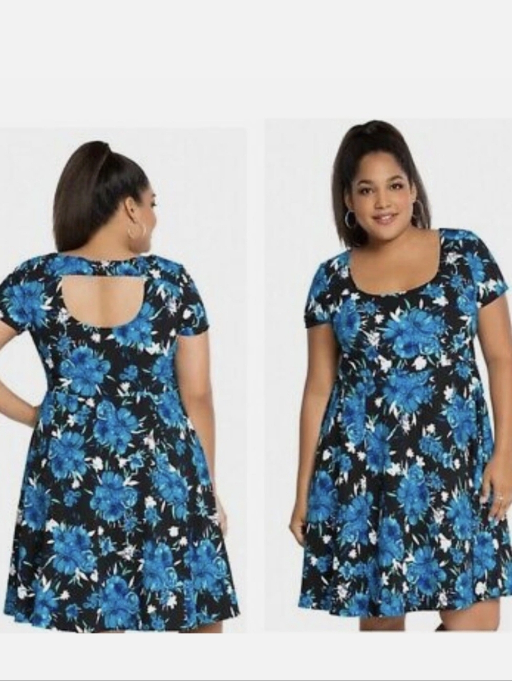 TORRID Slimming Textured Floral Cutout Skater Dress 4XL 🆕